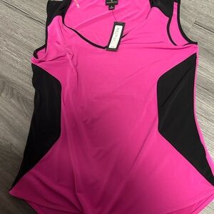 Worthington Vibrant Pink and Black Tank Top